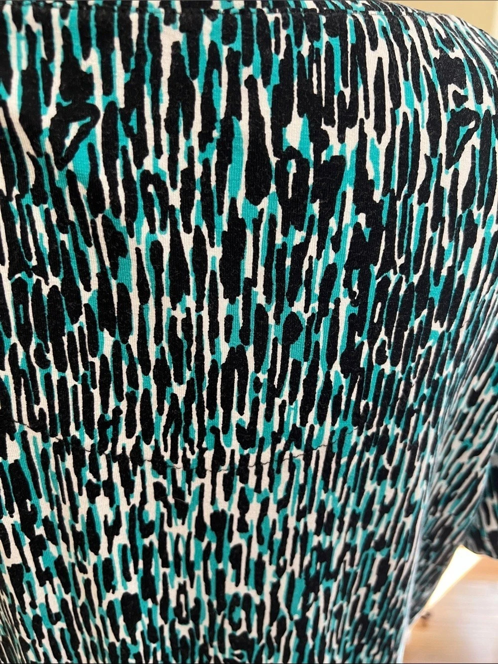 JM Collection Abstract Print Short Sleeve Top Size Large - Picture 6 of 10